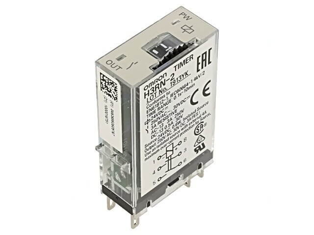 Timer OMRON DPST-NO 24VDC 0,1s-10min H3RN IP20