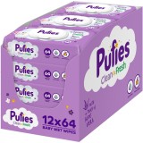 Servetele umede Pufies Clean&amp;amp;Fresh cu Aloe Vera, 12 pachete x 64 buc, 768 buc