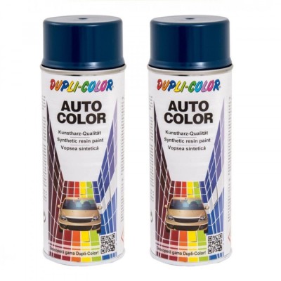 Pachet 2 x Vopsea Spray Auto Dacia Albastru Capri Dupli-Color 350 ml foto