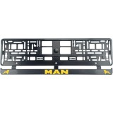 Set 2 bucati, suport numar inmatriculare Carbon, MAN IV