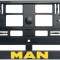Set 2 bucati, suport numar inmatriculare Carbon, MAN IV