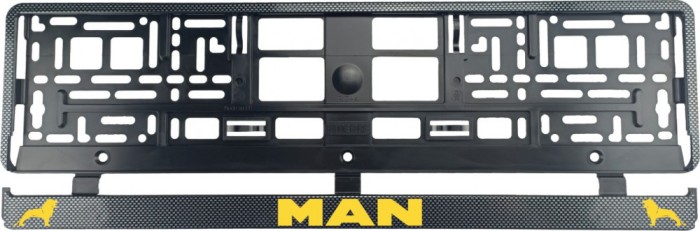 Set 2 bucati, suport numar inmatriculare Carbon, MAN IV