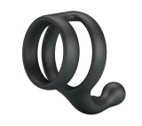 Inel Dublu de Penis cu Stimulare Anal Yancy, Silicon, Negru