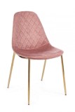 Cumpara ieftin Scaun cu spatar tapitat din catifea roz Terry 48 cm x 55 cm x 85 h x 47 h