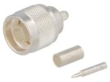 Mufă N tată drept 50&Omega; crimpat PTFE pentru RG141, RG58C/U, URM43, URM76, TE Connectivity