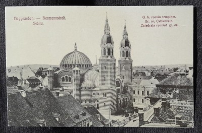 Carte postala, Sibiu, Catedrala romana gr.or., perioada interbelica foto