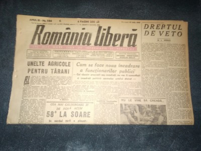 ZIAR ROMANIA LIBERA 10 IULIE 1946 foto