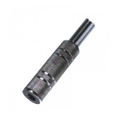 Mufa JACK 3.5 mm mama MONO metal pe fir cu protector cablu