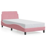 Cumpara ieftin Cadru de pat cu tablie, Dover, roz, 90x190 cm, catifea