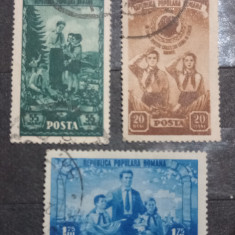 Romania 1952 Lp 323 a III-a aniversare a organizației de pioneri serie ștampilat