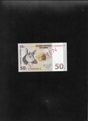 Rar! Congo 50 cents 1997 specimen G foto