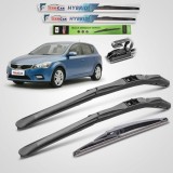 Cumpara ieftin Set 3 Stergatoare TeamCar pentru Kia Ceed I (2009-2012) - 600mm, 450mm, 300mm, Prindere Carlig J, Cauciuc Natural, Negru