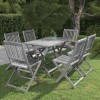 VidaXL Set mobilier de grădină, 7 piese, gri, lemn masiv de acacia 3057871