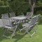 vidaXL Set mobilier de grădină, 7 piese, gri, lemn masiv de acacia 3057871