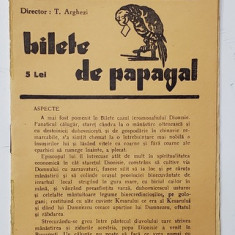 BILETE DE PAPAGAL , REVISTA , DIRECTOR TUDOR ARGHEZI , NR. 25 , VOLUMUL III , ANII '37 - ' 38