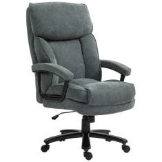 HOMCOM Scaun de Birou cu Spătar &Icirc;nalt și &Icirc;nălțime Reglabilă, 68,5x79x117-125 cm, Gri | Aosom Romania
