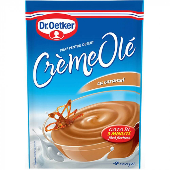 Creme Desert Ole Dr. Oetker, 80 g, Aroma Caramel, Creme pentru Desert Dr Oetker cu Caramel, Creme Ole cu Caramel pentru Desert, Praf pentru Desert Dr