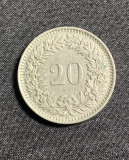 Moneda 20 rappen 1962 Elvetia, Europa