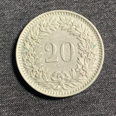 Moneda 20 rappen 1962 Elvetia