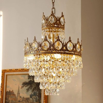 Candelabru Cristal REGALITE Petito, 3XE14, Diametru 25cm, Auriu Lucios, Inaltime Reglabila foto
