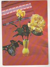 bnk cp Felicitare - Flori - 421/71 - circulata - marca fixa
