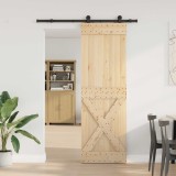 vidaXL Ușă glisantă NARVIK Natural și Negru 70 x 210 cm (152,5 cm) 3445359