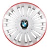 Set 4 Capace Roti, potrivite jantelor de R16, pentru BMW, model falcon argintiu cu rama rosie, Autohelix MSA