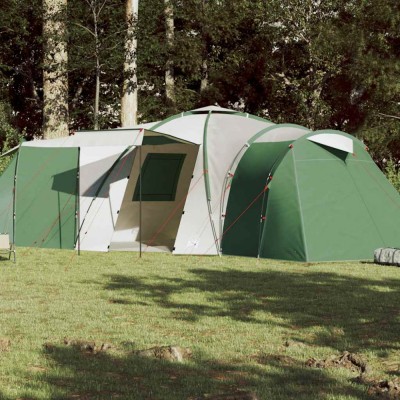 vidaXL Cort de camping 12 persoane, verde, 840x720x200 cm, tafta 185T foto