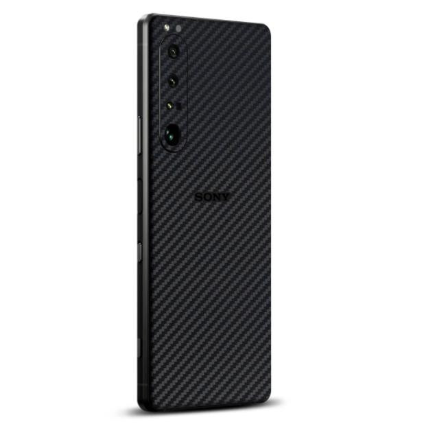 Set Folii Skin Acoperire 360 Compatibile cu Sony Xperia 1 III - ApcGsm Wraps Carbon Black
