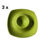 Set 3 suporturi de ou, tip farfurie, 12 cm, Verde
