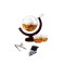 Set decantor Epique, design glob pamantesc, 2 pahare cu imprimeu modern, accesorii incluse, 9 cuburi de whiskey din roca naturala, 850 ml