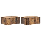 vidaXL Dulap de noapte suspendat 2 pcs Lemn vechi 49 x 34,5 x 20 cm 898972