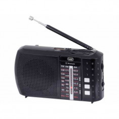 Radio portabil FM/AM Trevi, Bluetooth, SW, USB, MP3, Micro SD, indicator LED, jack 3.5 mm, acumulator 1200 mAh, Negru foto