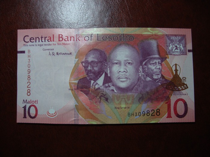 LESOTHO 10 MALOTI 2021 UNC