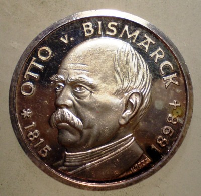 F.668 MEDALIE GERMANIA OTTO VON BISMARCK 1815 1898 ARGINT PUR PROOF 22,5mm foto