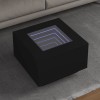 Masuta cafea vidaXL LED Negru 60x60 cm Lemn prelucrat Oglinda Infinity RGB Moderna