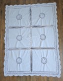 FATA DE MASA MARE VINTAGE DIN BUMBAC CU MODEL INSERAT SI MARGINI CROSET