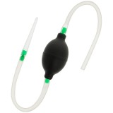 Duș anal cu tub de golire ADDICTED TOYS Travel Cleaner 3, din material flexibil și hipoalergenic, negru cu verde, 70 cm