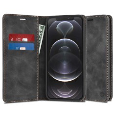 Husa piele iPhone 12 Pro Techsuit Confy Cover, negru foto