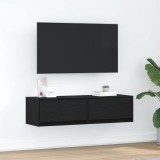 VidaXL Dulap TV, stejar negru, 100x31x25,5 cm, lemn prelucrat