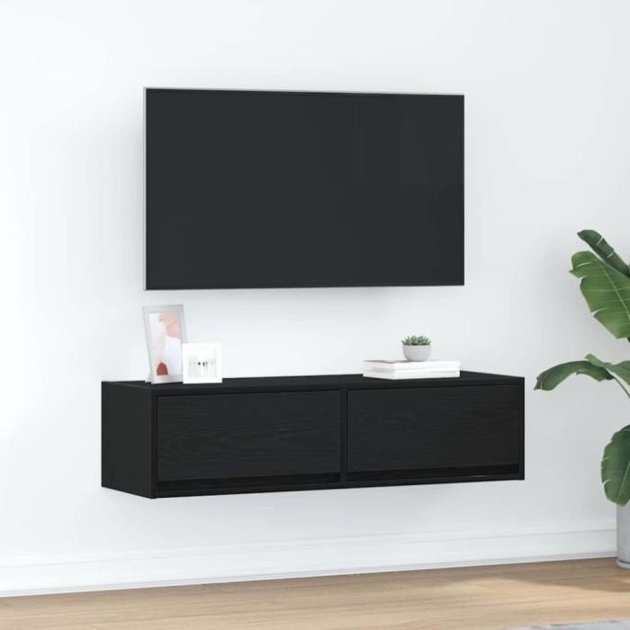 vidaXL Cabinet TV Stejar negru 100 x 31 x 25.5 cm Lemn compozit 861527