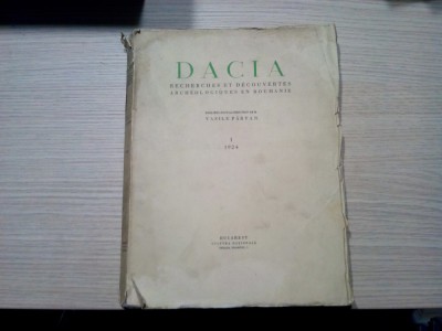 DACIA Recherches et Decouvertes Archeologiques en Roumanie I - V. Parvan - 1924 foto