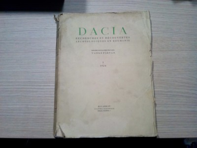 DACIA Recherches et Decouvertes Archeologiqus en Roumanie I - V. Parvan - 1924 foto