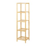 Etajera depozitare KL273, cu 5 rafturi, lemn, 33x37x140 cm, multifunctional, natur