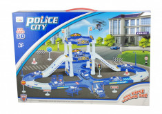 Set circuit politie cu masinute si elicopter - Jucarie circuit cu masini - 3D foto