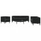 vidaXL Set canapele Chesterfield cu perne rulou 3 piese negru catifea