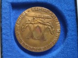 Asociatia Filatelistilor din Romania , 20 de ani de activitate a domnului ISAIA C , 1958-1978 Medalie deosebita ,de colectie , diametru 50 mm