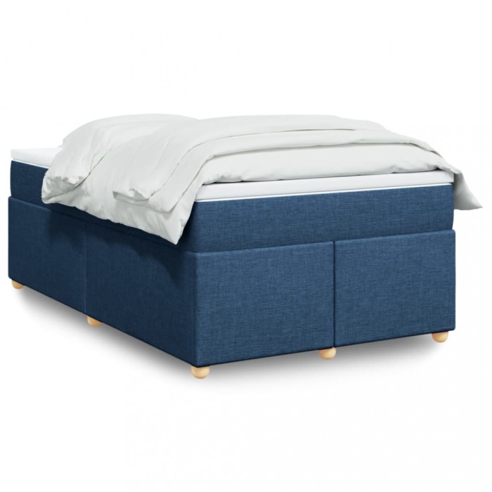 vidaXL Pat box spring cu saltea, albastru, 120x200 cm, textil 3285372