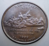 Moneda SUA New Jersey Quarter Dollar 1999 D XF, Numismatica SUA, 5.67g