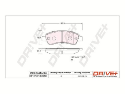 Dr!ve+ DP1010.10.0910 set placute frana,frana disc foto